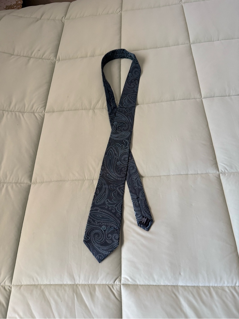 Perry Ellis Dark Blue Paisley Silk Tie